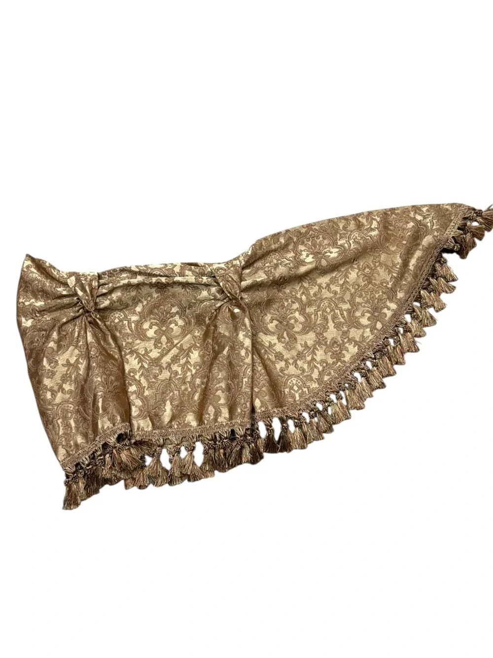Gold Tassel Paisley Window Valance Elegant Window Treatment, Vintage Gold Tassel